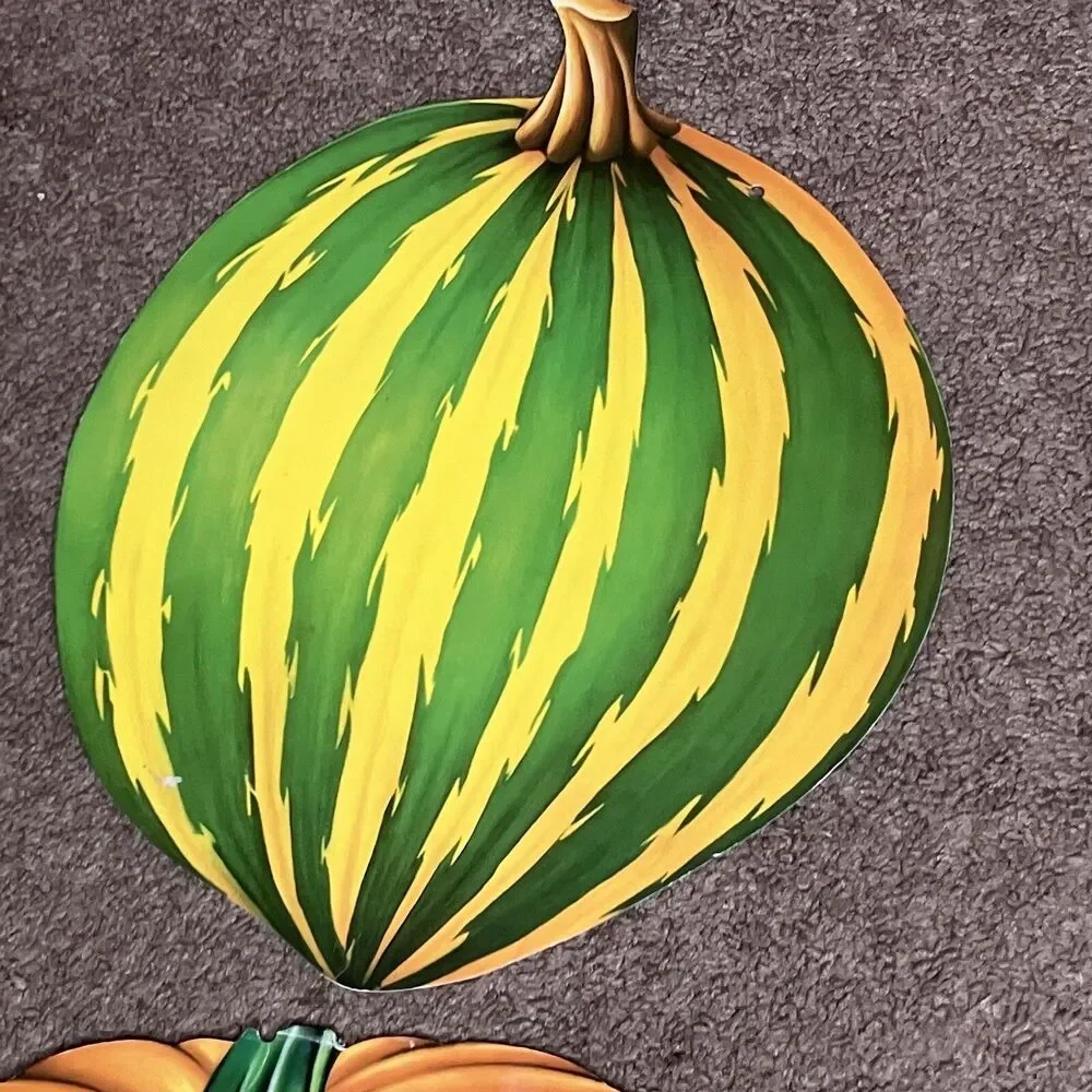 1985 Beistle Die Cut Decoration Lot Of 5 Autumn Fall Gourd Squash Pumpkin USA